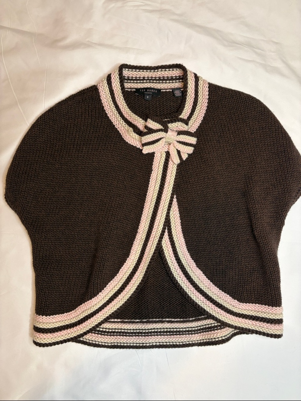 Ted Baker Cotton + Wool Blend Ted Says Wrap It Up Short Sleeve Knit Cardigan